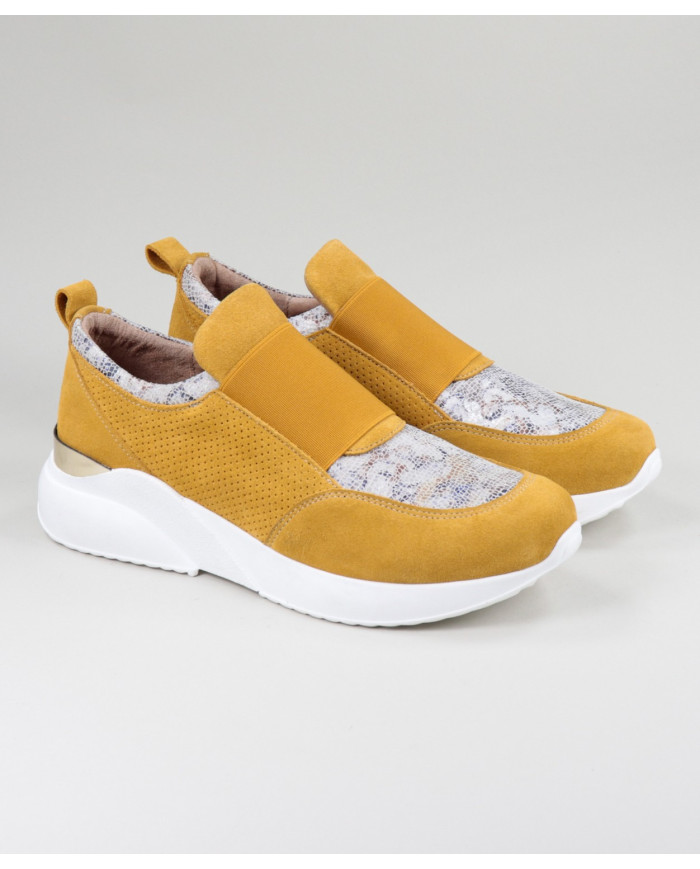 Sapatilhas de Mulher Ginova Amarelo com Elástico