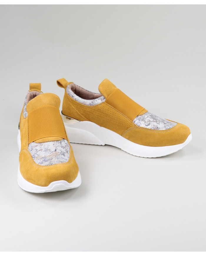Sapatilhas de Mulher Ginova Amarelo com Elástico