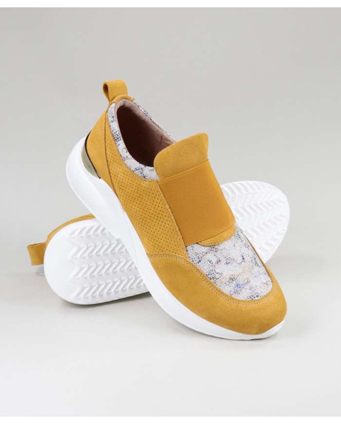 Sapatilhas de Mulher Ginova Amarelo com Elástico
