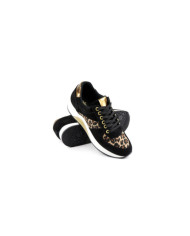 Women's Black Trainers Ginova Leopard