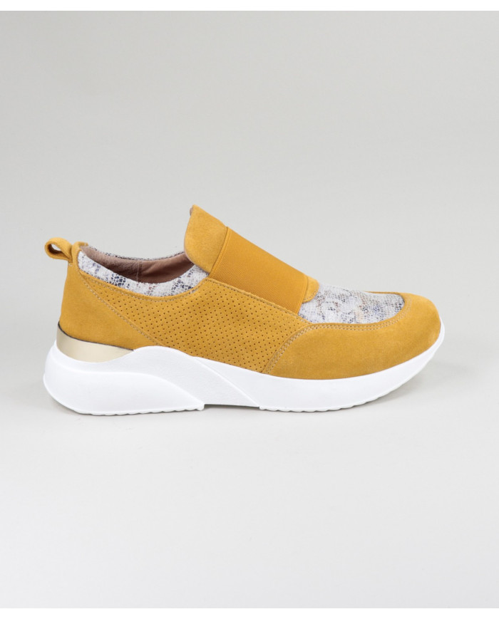 Women's shoes Ginova Yellow with Elastic