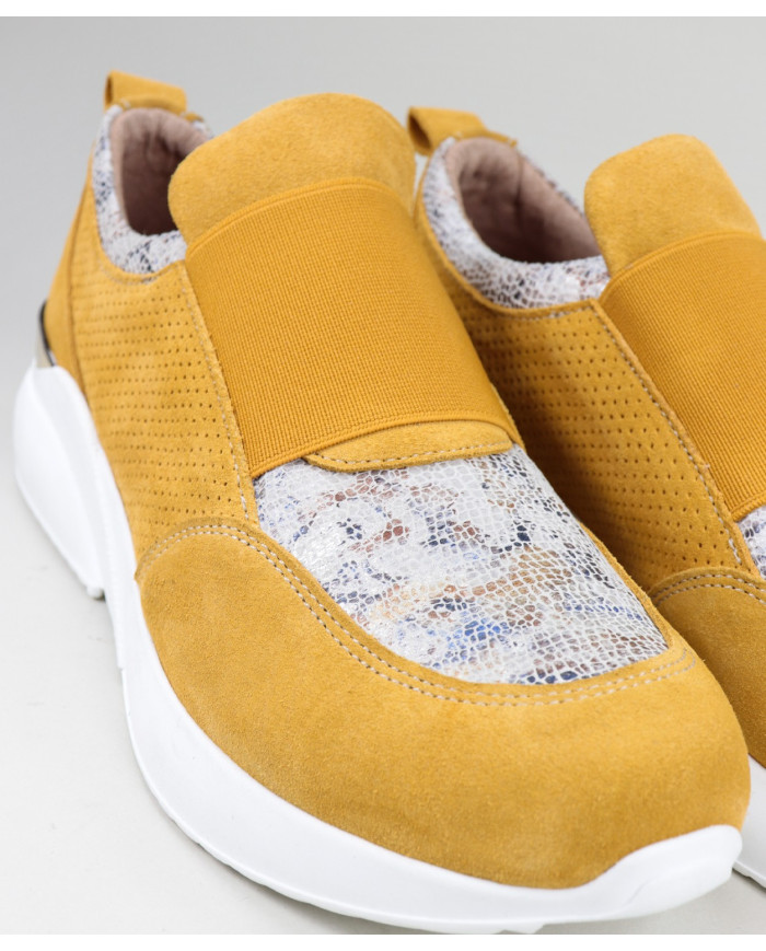 Sapatilhas de Mulher Ginova Amarelo com Elástico