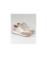 Taupe Trainers of Lady Ginova with Pearls