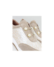 Taupe Trainers of Lady Ginova with Pearls