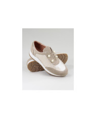 Sapatilhas Taupe de Mulher Ginova com Pérolas