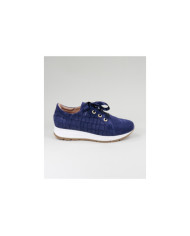 Desportivos de Mulher Ginova em Azul com Atacadores de Cetim