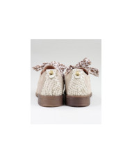 Sapatos Oxford Ginova Taupe com Laço em Tecido