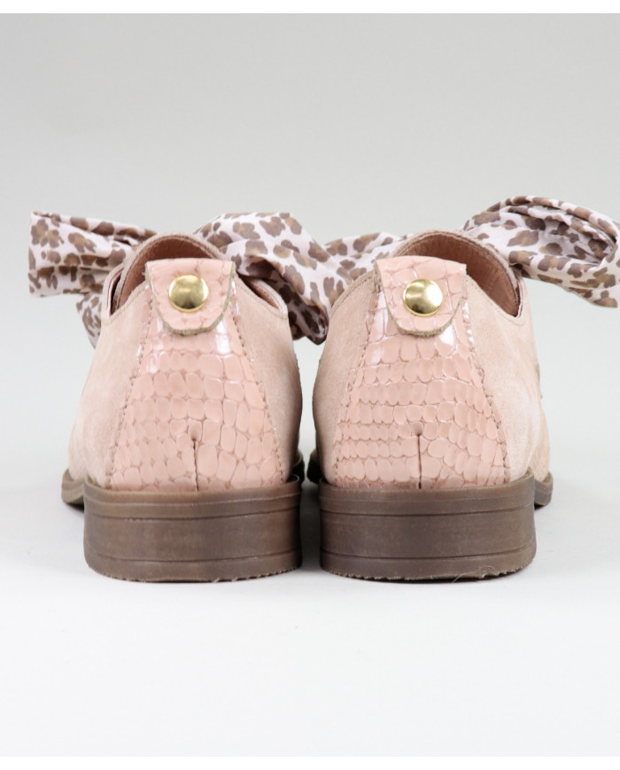 Oxford Ginova Nude Shoes with Fabric Lace