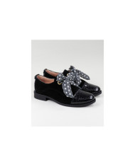 Oxford Ginova Shoes in Black with Fabric Wholesalers