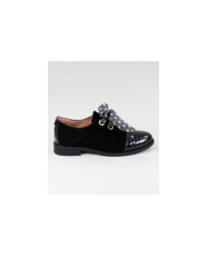 Oxford Ginova Shoes in Black with Fabric Wholesalers