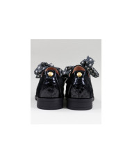 Sapatos Oxford Ginova em Preto com Laço em Tecido