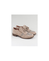 Sapatos Oxford de Mulher Ginova com Berloque em Taupe