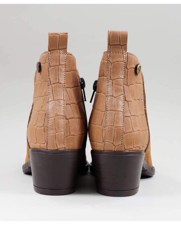 Ginova Effect Crocodilo Boots Back in camel