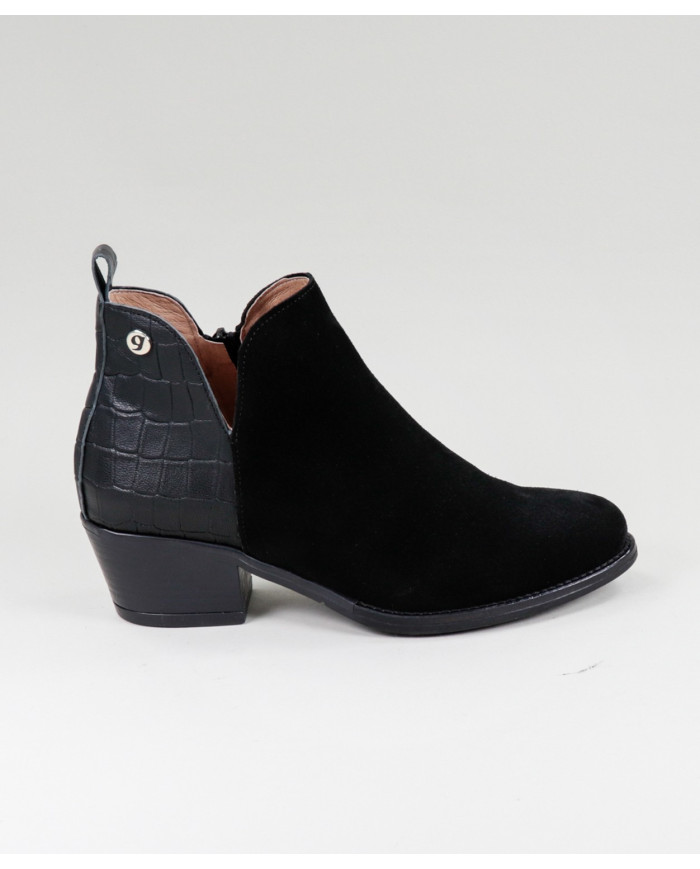 Ginova Effect Crocodilo Boots Behind in black