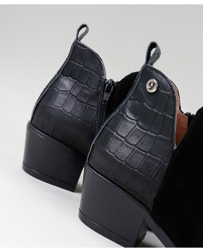 Ginova Effect Crocodilo Boots Behind in black