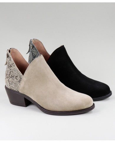 Ginova Women's Boots with Pattern and Clasp Back