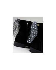 Ginova Women's Boots in Black with Scarf Back