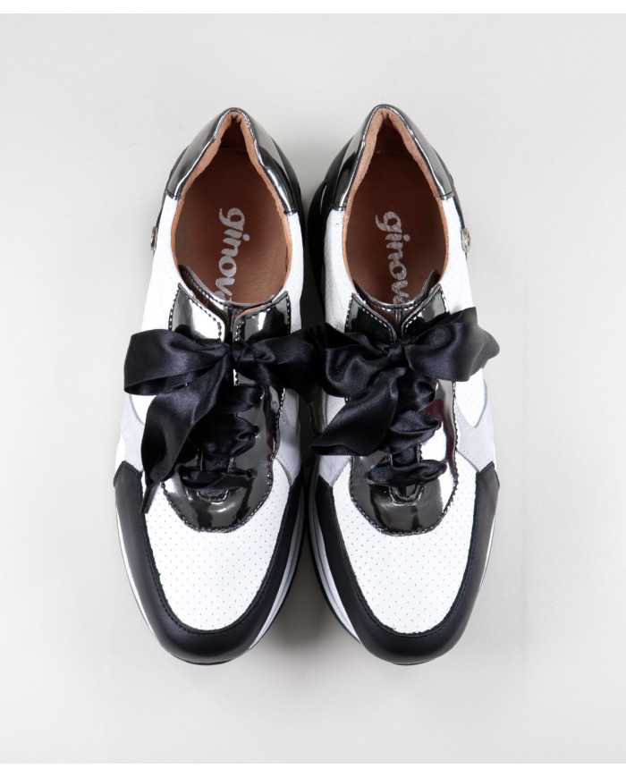 Ladies Ginova shoes in Black with Satin Wholesalers