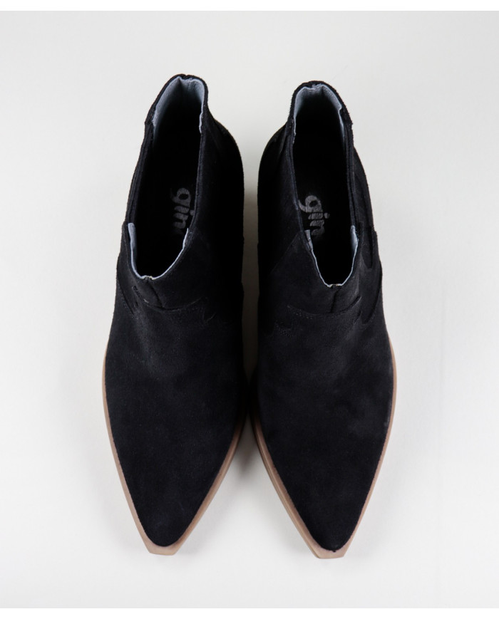 Botas Texanas em Preto de Salto Médio Ginova