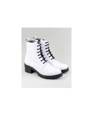 Botas Militares Brancas Ginova Femininas em Pele