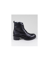 Women's Black Military Boots in Skin