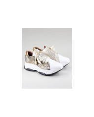 Women's Ginova Golden Sneakers With Lace Satin
