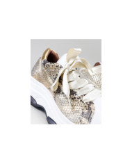 Women's Ginova Golden Sneakers With Lace Satin