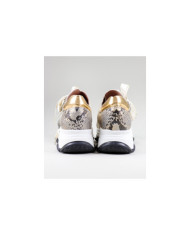 Women's Ginova Golden Sneakers With Lace Satin