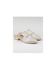 Ladies Ginova Golden Mules with Application