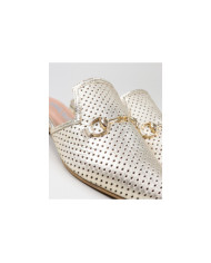 Ladies Ginova Golden Mules with Application