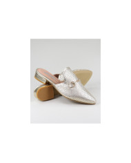 Ladies Ginova Golden Mules with Application