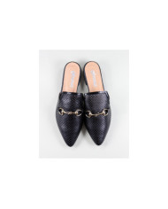 Ladies Ginova Black Mules with Application