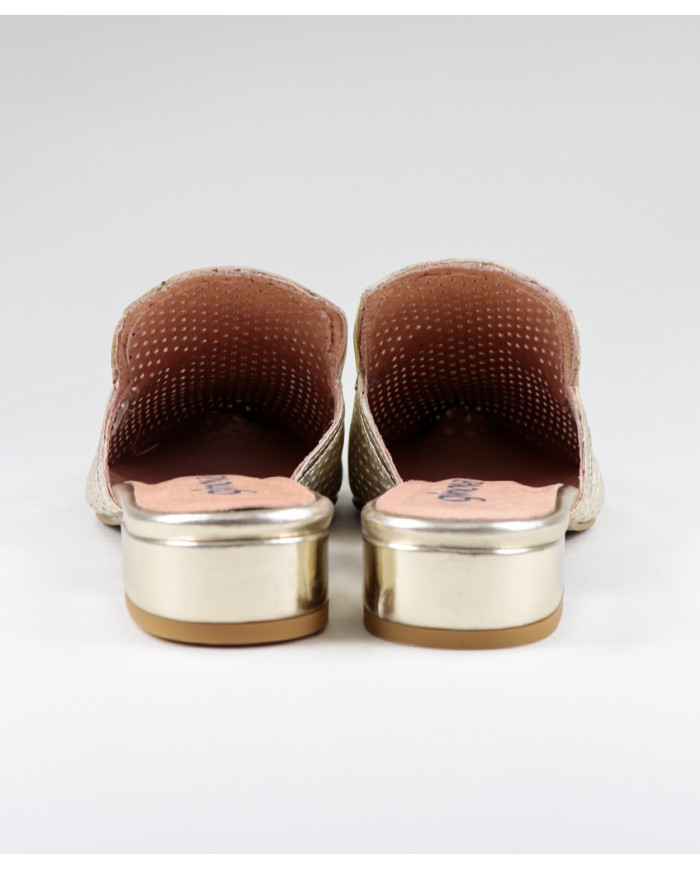Ladies Ginova Golden Mules with Application