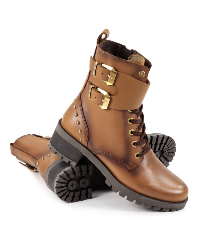 Camel Military Boots Wholesaler Ginova with Buckle