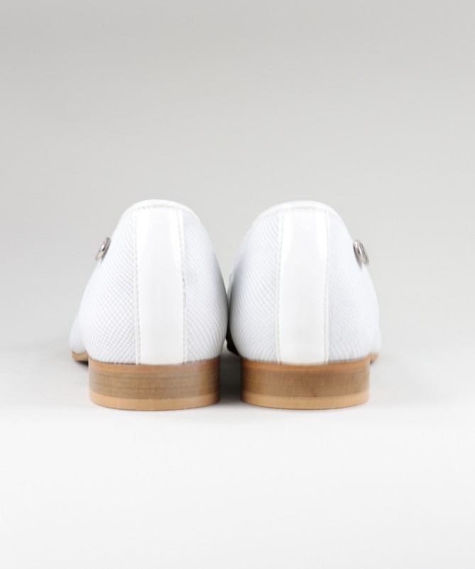 Sapatos Rasos Brancos Formais Ginova de Senhora