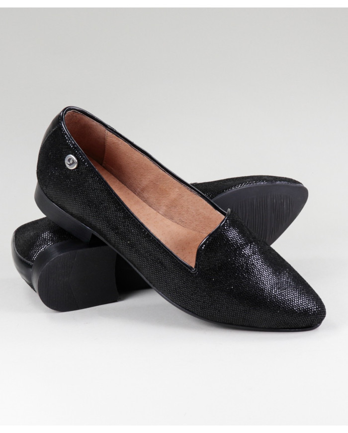 Sapatos Rasos Pretos Formais Ginova de Senhora