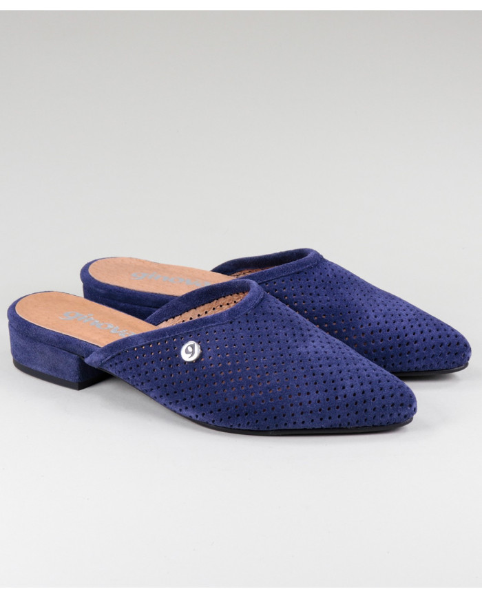 Mules Azuis Ginova de Senhora Perfurados