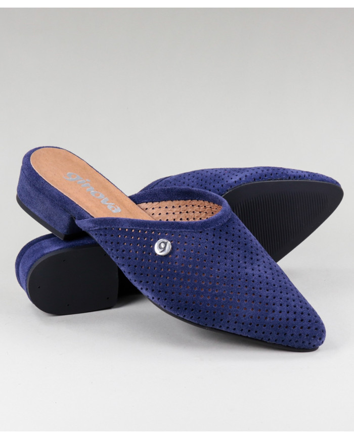 Mules Azuis Ginova de Senhora Perfurados