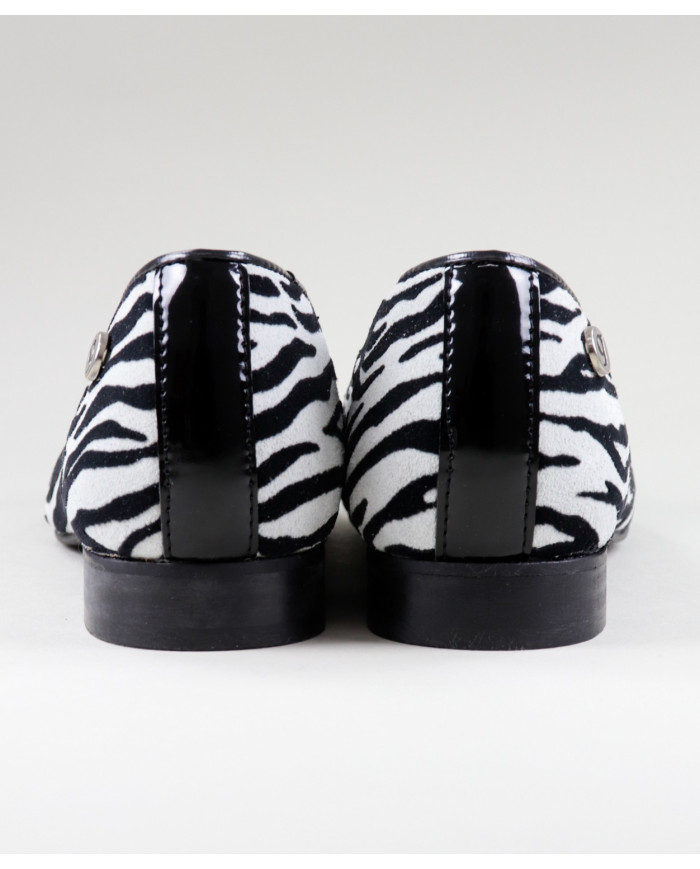 Sapatos Rasos Zebra de Senhora Ginova com Berloques