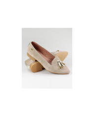 Sapatos Rasos Taupe de Senhora Ginova com Berloques