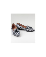 Sapatos Rasos Zebra de Senhora Ginova com Berloques