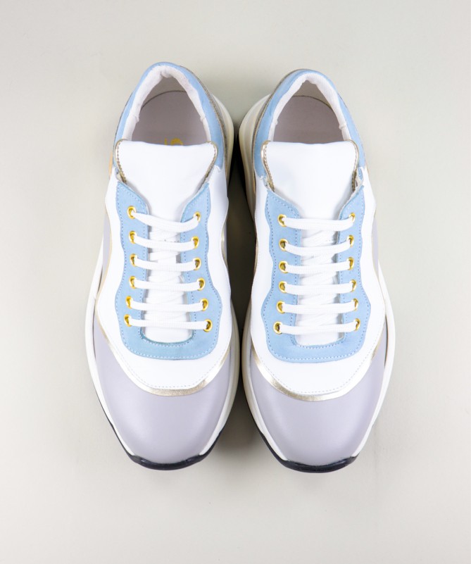 Sapatilhas Sneakers Ginova em Azul Claro de Mulher