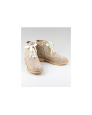 Botas Beje de Senhora Ginova Perfuradas