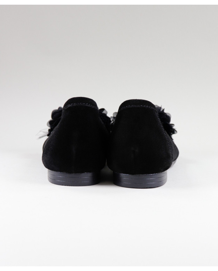Woman's Black Sabrinas with Plumes
