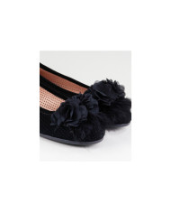 Sabrinas Pretas Ginova de Mulher com Plumas