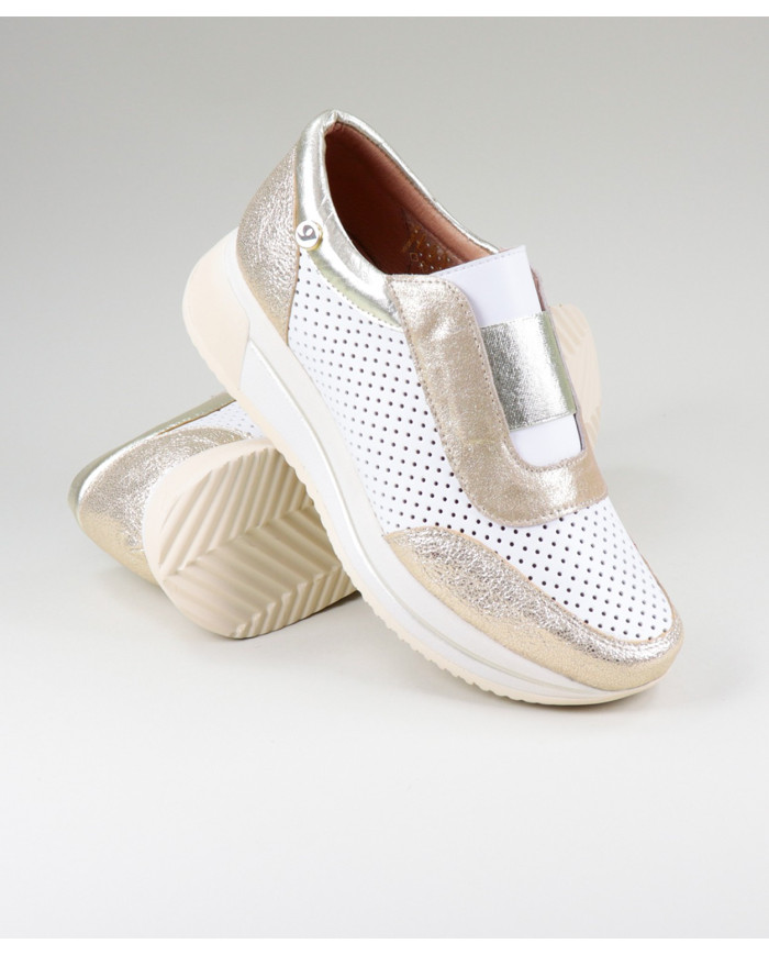 Taupe Trainers / Beje Ginova Women with Elastic