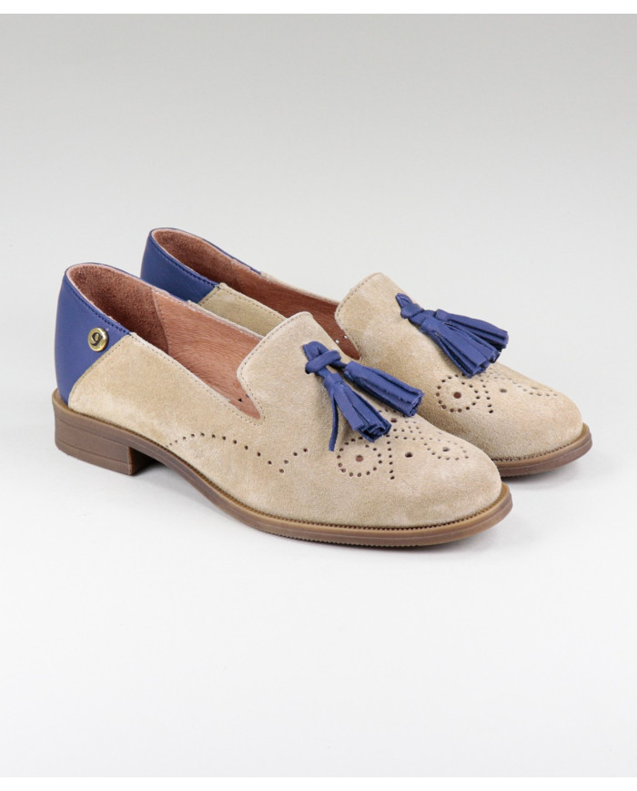 Rasos Taupe Shoes with Lady Ginova Blue with Berloque