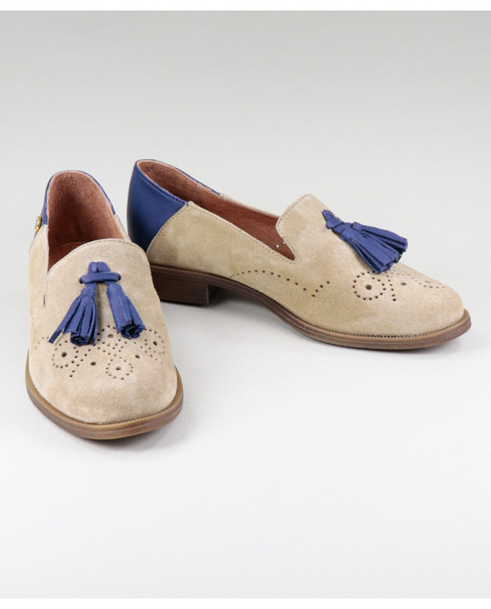 Rasos Taupe Shoes with Lady Ginova Blue with Berloque