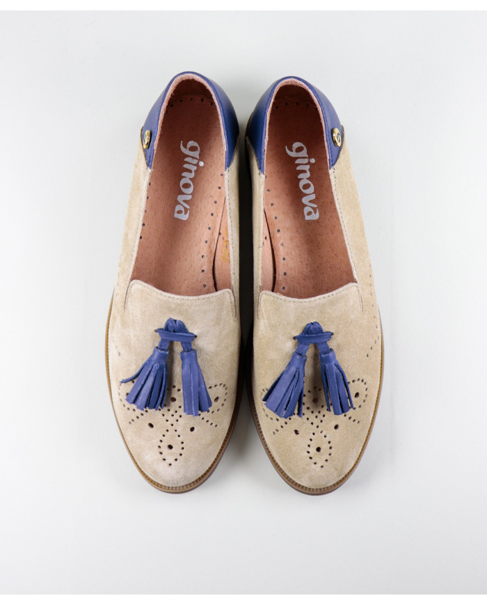 Rasos Taupe Shoes with Lady Ginova Blue with Berloque
