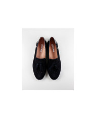 Black Rasus Shoes Lady Ginova Suede with Berloque